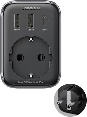 INCARCATOR retea Ugreen, &amp;quot;CD314&amp;quot; Quick Charge 30W, 1 x Shucko, 2 x USB, 1 x USB Type-C, gri &amp;quot;90613&amp;quot; (timbru verde 0.18 lei) - 6957303896134 foto