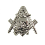 Pin Masonic Skull and Bones Argintiu PIN045