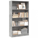 VidaXL Bibliotecă, gri beton, 80x24x143 cm, lemn prelucrat 857847