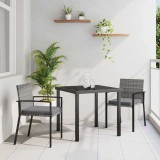 VidaXL Set de masă pentru grădină 3 pcs Gri Rattan poli 3379240