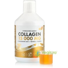Colagen Hidrolizat Lichid 15000mg Tip 1 si 3 (Super Concentrat + Acid Hialuronic 50 mg + Retinol 800 mcg + Elastina 10 mg + Biotina 450 mcg + Vitamine