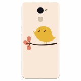 Husa silicon pentru Huawei Y7 Prime 2017, Flat Minimal Cute Bird Illustration