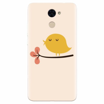 Husa silicon pentru Huawei Enjoy 7 Plus, Flat Minimal Cute Bird Illustration foto