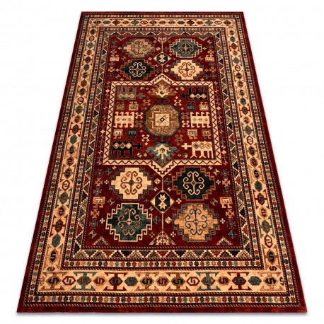 Covor de l&acirc;nă KASHQAI 4306 300 oriental, cadru teracotă / bej, 240x340 cm