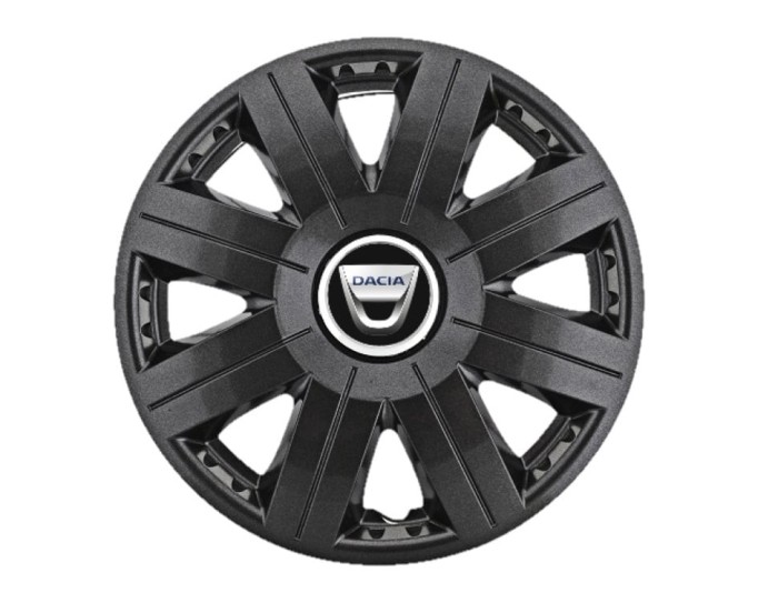 Set 4 capace roti Cosmos Negru R15, pentru gama auto Dacia