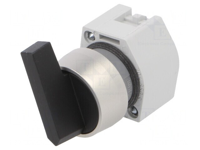 Comutator rotativ 22mm negru 2 poziții