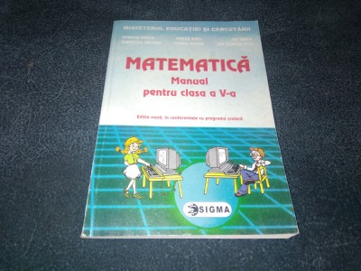 MATEMATICA MANUAL PENTRU CLASA A V A SIGMA foto