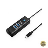 Hub USB-C Orico PWC2U-C3 2 x USB-A 3.0 - 1 x USB-C Negru