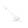 Adaptor Dublu Lightning Devia T2, Incarcare/Date, Compatibil iPhone 5-12 Pro Max, SE, X, XR, XS - Alb