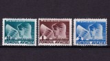 ✅RO 1936 ,&quot;Fondul Aviatiei &quot; serie , vagi urme de sarniera ,MLH, Nestampilat
