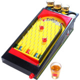 Joc de societate Pinball cu pahare pentru shoturi Flippy, 40 x 17,7 cm, galben