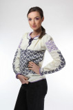 IE tricotata cu model traditional lila indigo Onibon, L, M, S, XL, XS