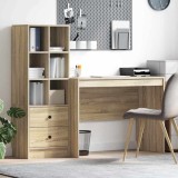 vidaXL Birou cu spațiu de depozitare cu sertar 2 pcs Stejar Sonoma 3337371