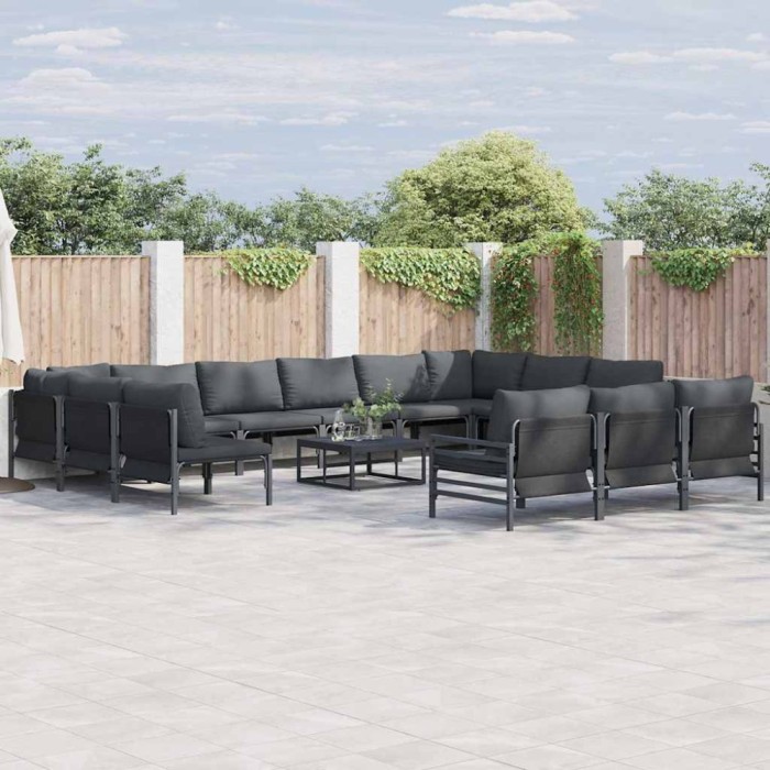 vidaXL Set de canapele pentru grădină 13 pcs Antracit Oțel 3379028