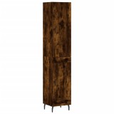 Dulap inalt, stejar fumuriu, 34,5x34x180 cm, lemn prelucrat