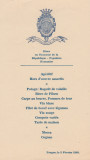 1949, Meniu oficial pentru Delegatia Militara a RPR la Praga, hartie cu filigran