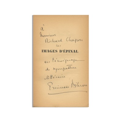 Princesse Bibesco, Images D&amp;rsquo;Epinal, 1937, cu dedicație pentru Richard Chapon foto