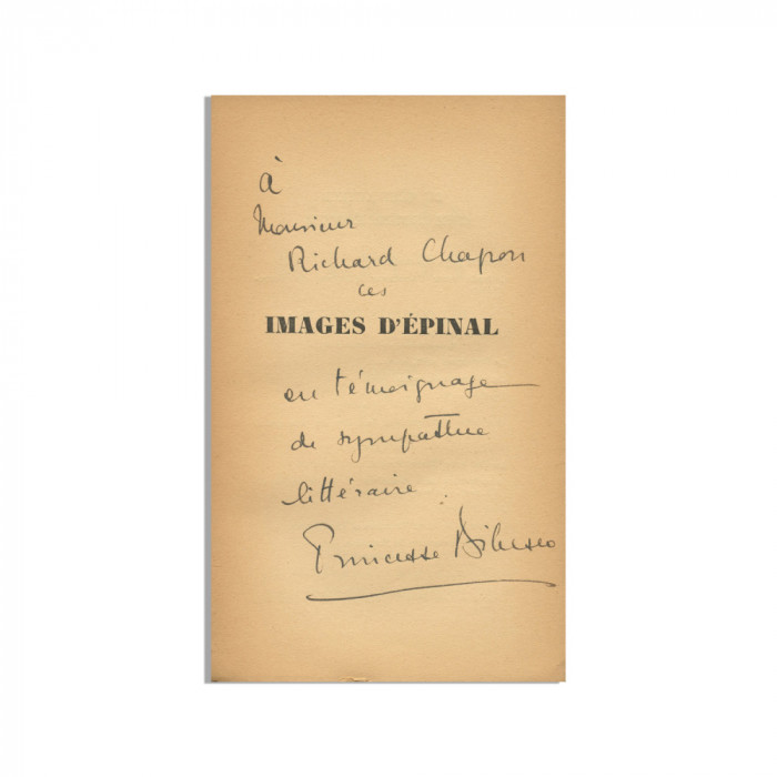 Princesse Bibesco, Images D&rsquo;Epinal, 1937, cu dedicație pentru Richard Chapon