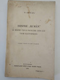 Carte veche 1921 P Cancel Despre Ruman / Probleme lexicale vechi slavo romane