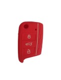Husa cheie auto din silicon VW, Skoda, Seat, fara logo Rosu, Xenon Bright