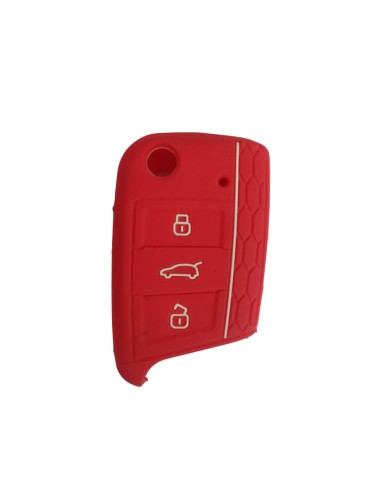 Husa cheie auto din silicon VW, Skoda, Seat, fara logo Rosu
