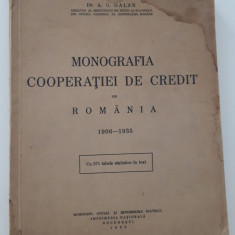 Carte veche A G Galan Monografia Cooperatiei de Credit in Romania 1906-1935