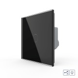 Intrerupator touch dimmer cap-scara Livolo, negru, serie noua