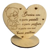 Cadou bunica, decoratiune cu mesaj gravat laser, lemn, 20 cm