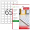 Etichete 38,1&times;21.2mm, 65/A4, 100/top, colturi rotunde &ndash; TANEX