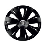 Cumpara ieftin Set 4 capace roti Negre Cu Inel Cromat Energy R16 pentru gama auto Seat, Autohelix MSA