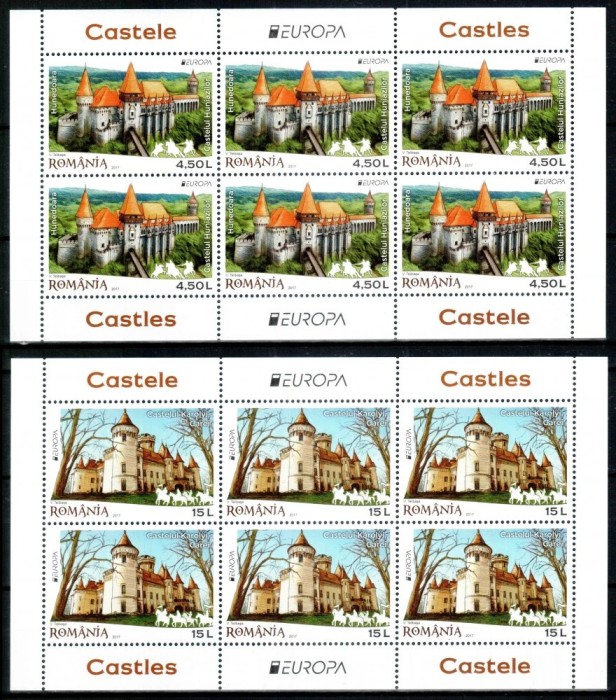 ROMANIA 2017-Lp 2142d-EUROPA-CASTELE-Minicoli de cate 6 timbre MNH
