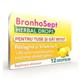 BronhoSept Herbal Drops, tuse și g&acirc;t iritat, 12 dropsuri, Justin Pharma