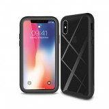 Husa pentru Apple iPhone X / iPhone XS cu Folie Protectie Techsuit Defense360 Pro Black, Negru, Carcasa