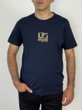U.S. Grand POLO Tricou barbati cu logo si imprimeu text pe spate, Regular fit, Bleumarin inchis, M, 2XL, 3XL, L, XL, Bumbac, U.S. GRAND POLO EQUIPMENT &amp; APPAREL