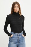 Morgan pulover femei, culoarea negru, light, cu guler