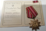 QW17 6 - Medalia jubiliara a XX-a aniv a Fortelor armate RPR cu brevet + bonus