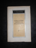 H. SANIELEVICI - CERCETARI CRITICE SI FILOZOFICE (1968, editie cartonata)