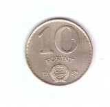 Moneda Ungaria 10 forint/forinti 1989, stare buna, curata, Europa, Bronz-Aluminiu
