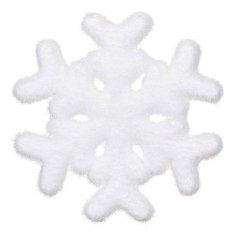 Autocolant Decorativ Craciun, Fulg 3D, Culoare Alb, Material Spuma, Dimensiune 15x15cm
