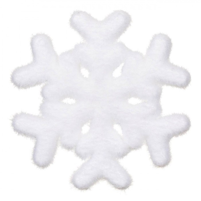 Autocolant Decorativ Craciun, Fulg 3D, Culoare Alb, Material Spuma, Dimensiune 15x15cm