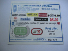 Universitatea Craiova-Dinamo Bucuresti - bilet de meci foto