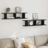 VidaXL Rafturi de perete 2 buc Stejar negru 90x18x20 cm Lemn prelucrat 862061