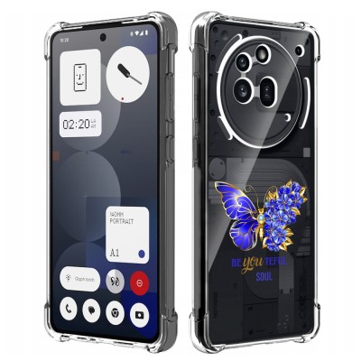 Husa antisoc pentru nothing phone (3a) pro - airbag tpu, col&amp;Egrave;uri ranforsate- butterfly mov foto