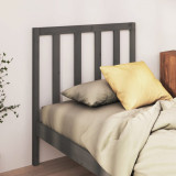 Tăblie de pat, gri, 106x4x100 cm, lemn masiv de pin, vidaXL