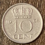 C50 - Moneda foarte veche - Olanda - 10 centi - 1968