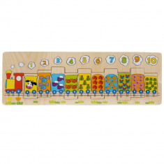 Puzzle din lemn, Woody, Trenulet, 11 piese