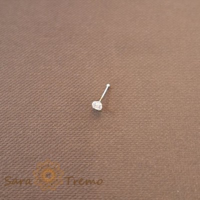 Piercing din argint cu cristal zirconia mare - realizat in Thailanda foto
