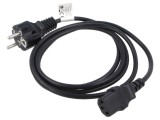 Cablu CEE 7/7 (E/F) cu mufă IEC C13 mamă, lungime 1,8m, negru