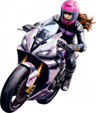 Sticker decorativ, Motocicleta, Roz, 70 cm, 1336STK