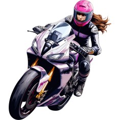 Sticker decorativ, Motocicleta, Roz, 70 cm, 1336STK